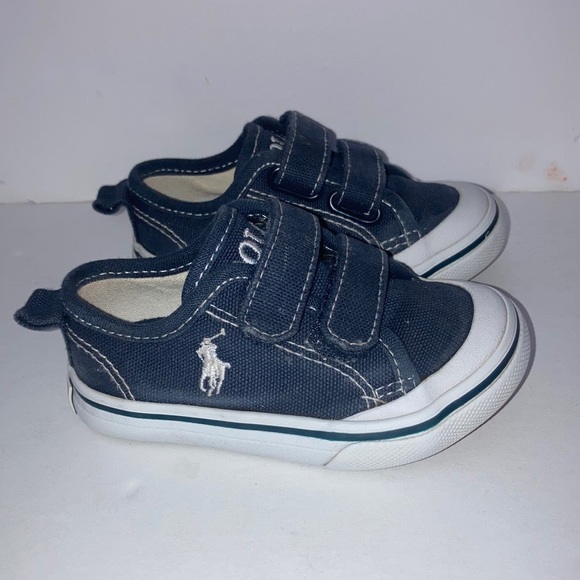2 for $25 RALPH LAUREN POLO Shoes Baby Shoes Infant size 5 Navy & White RL Polo - Picture 1 of 9